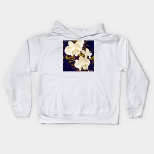 Creamy Sculpted Orchids Kids Hoodie